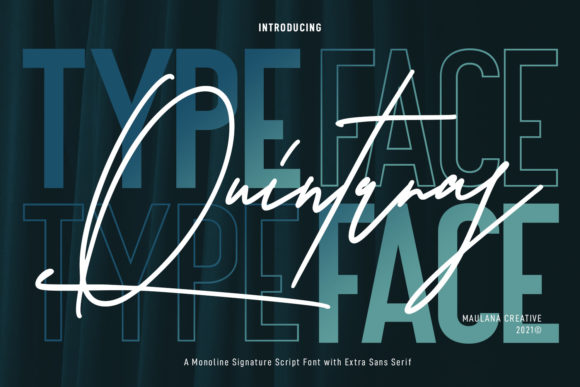 Quintaras Signature: A Modern Script Handwritten Typeface for Editorial Design